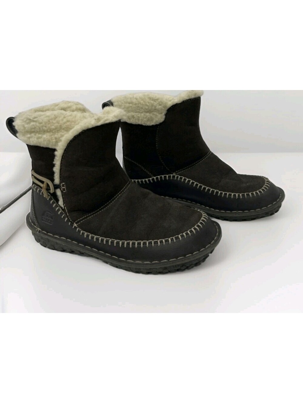 Sorel Anyu Womens 7 Boots Brown Suede Faux Fur Ankle Insulated Winter